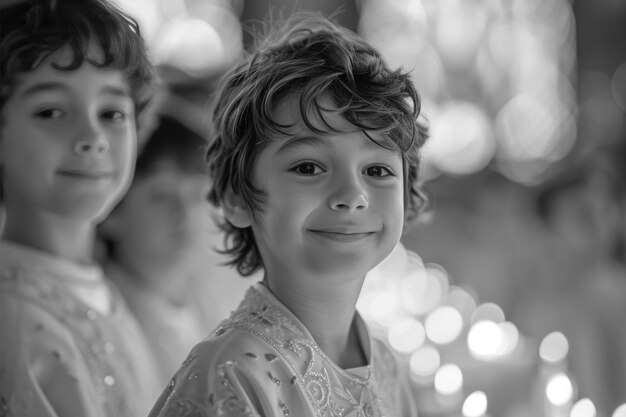 Medium shot kids first communion portraits