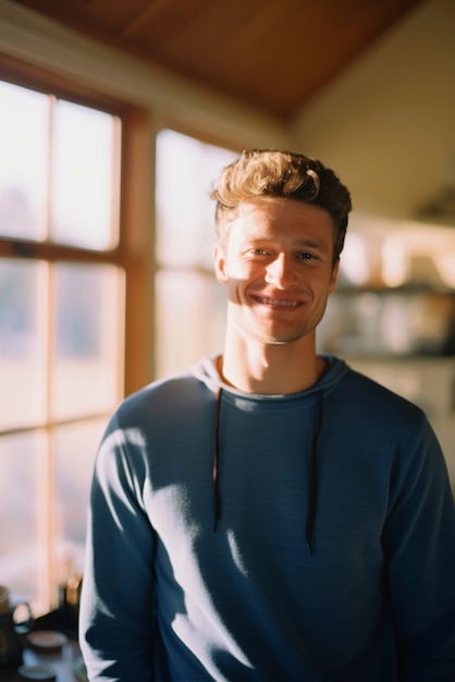 Free Photo medium shot man posing indoors