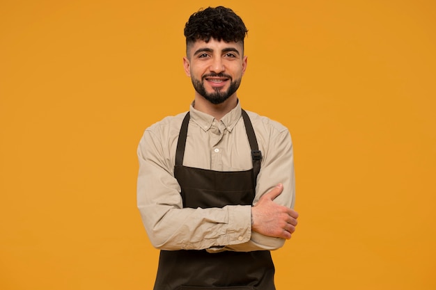 Medium shot man posing in studio