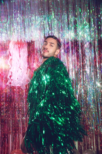 Free Photo medium shot man posing with cool jacket