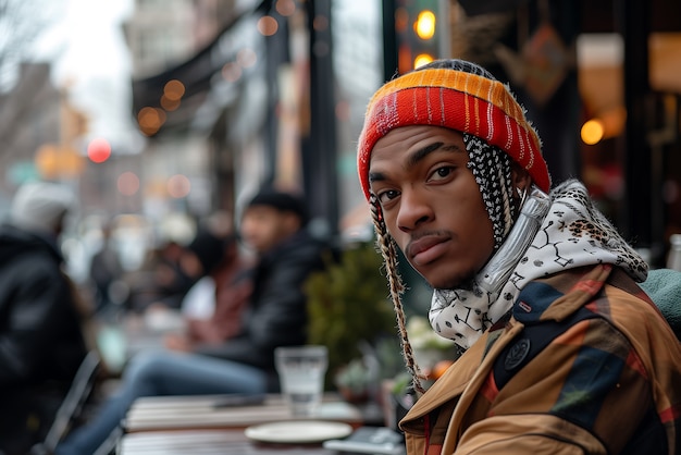 Free photo medium shot man with braids portrait