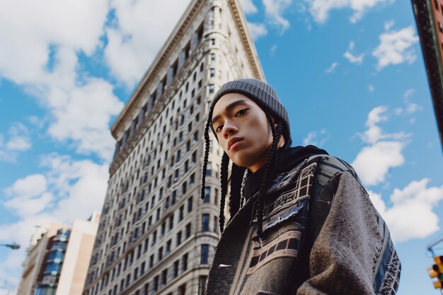 Medium shot man with braids portrait