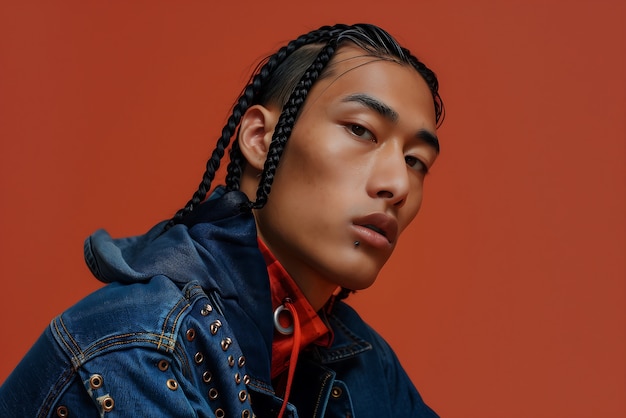 Medium shot man with braids portrait