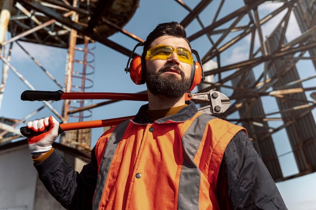 Medium shot man working with equipment