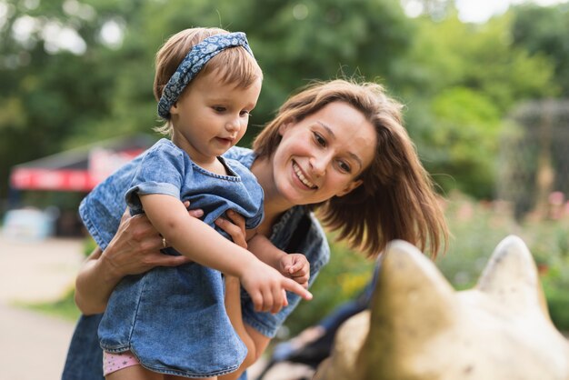 Medium shot of mother and daughter