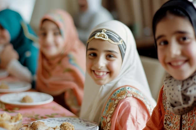 Medium shot people celebrating eid al-fitr