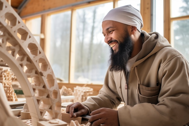 Free photo medium shot smiley islamic man