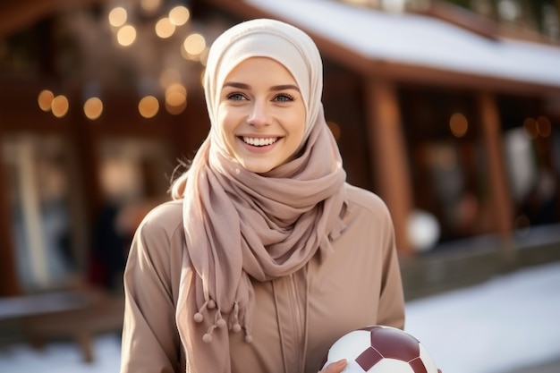 Medium shot smiley islamic woman