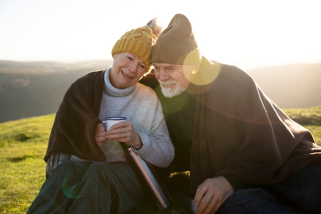 Free Photo medium shot smiley senior couple