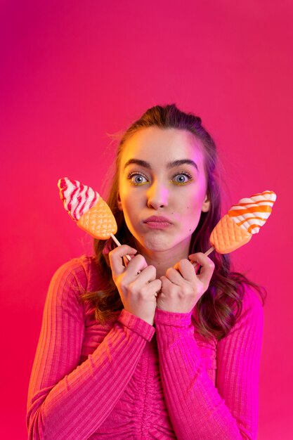 Medium shot teenager holding ice cream