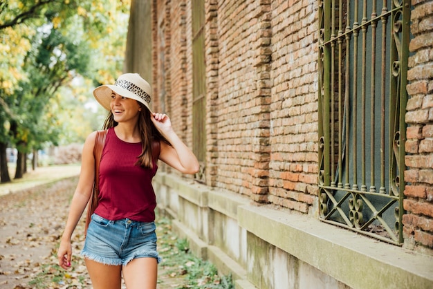 Medium shot of traveling woman