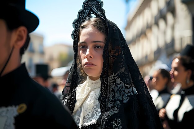 Medium shot woman celebrating holy week