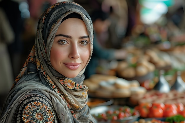 Free photo medium shot woman celebrating ramadan