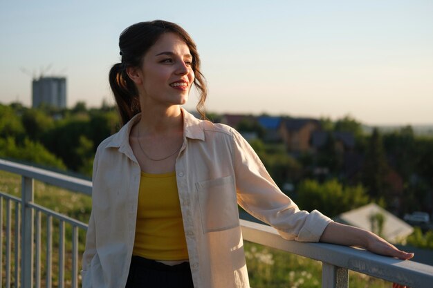 Medium shot woman enjoying nature