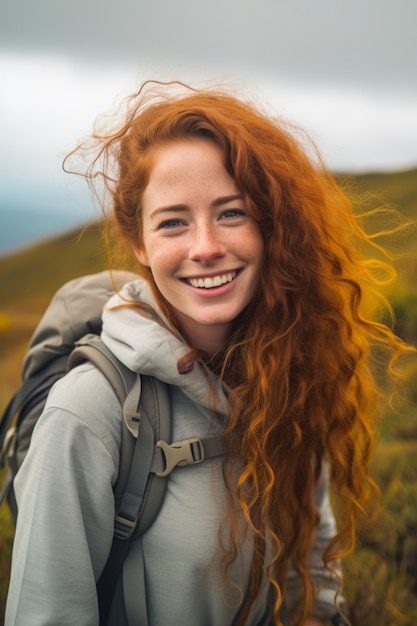 Medium shot woman having fun outdoors