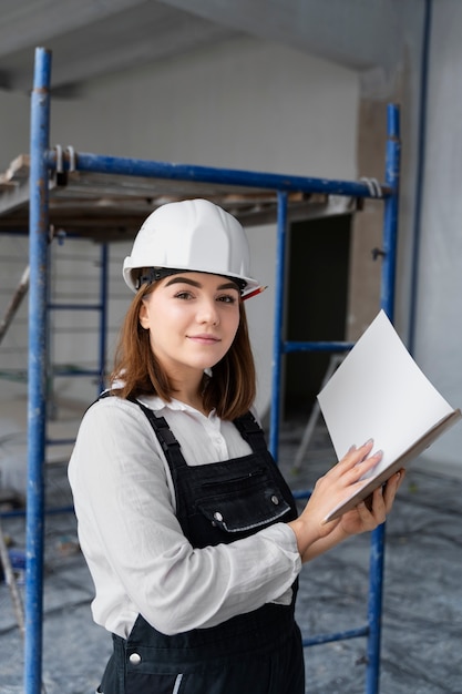 Medium shot woman holding document