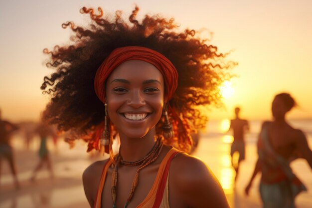 Medium shot woman posing outdoors