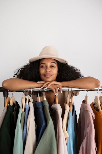 Medium shot woman wearing hat