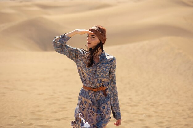 Medium shot woman wearing scarf on head