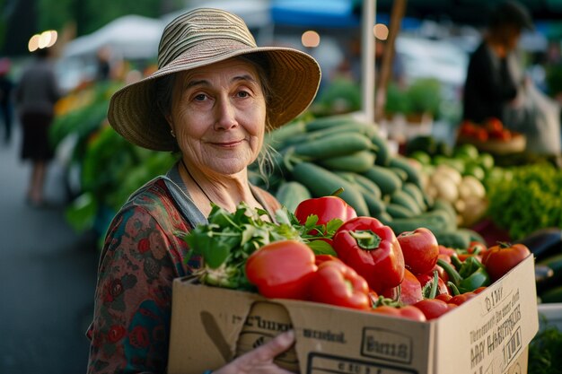 Medium shot woman with healthy food