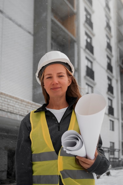 Free photo medium shot woman working as engineer