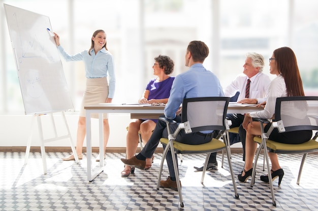 meeting mature office showing presenter