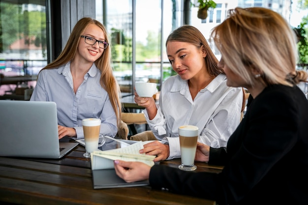 Meeting for work with coffee treatment