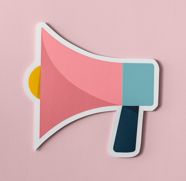 Free photo megaphone speaker audio paper icon