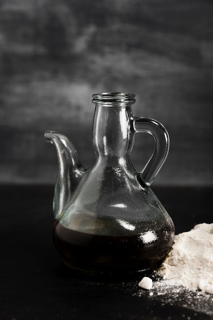 Free photo melted chocolate in a modern jug