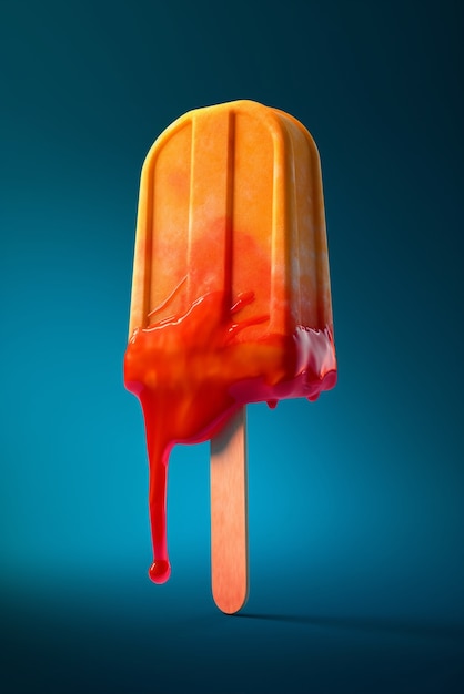 Free photo melting ice cream on stick