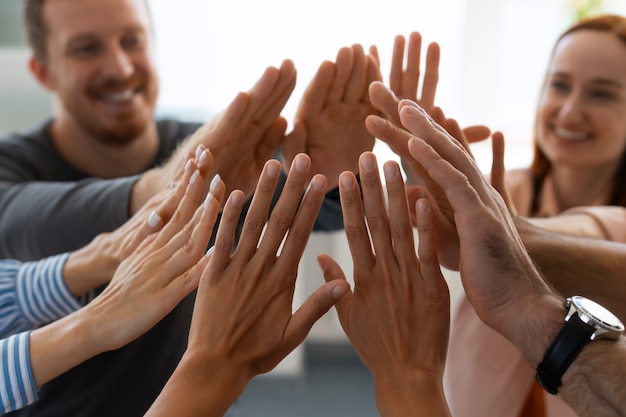 Free photo members of labor union working together