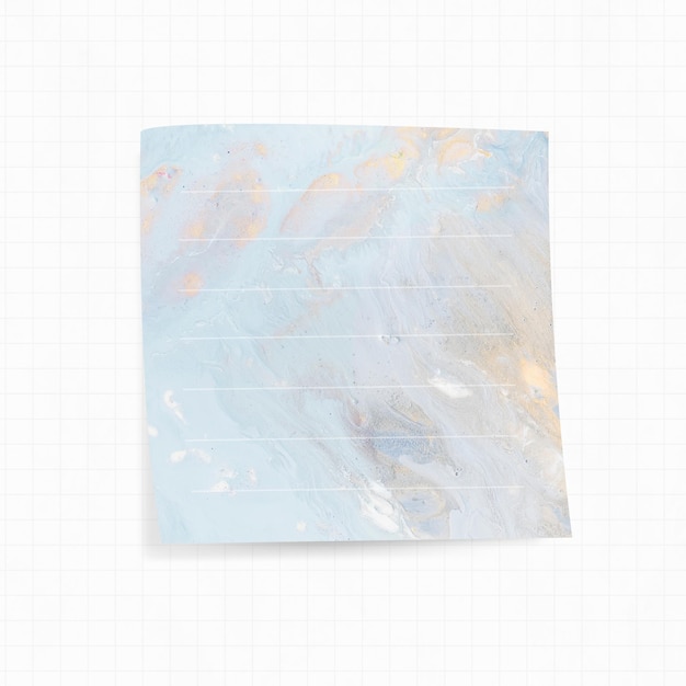 Free Photo memo pad with blue watercolor background