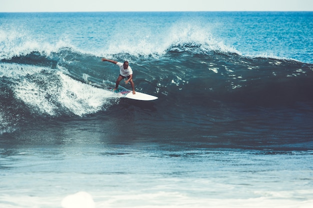 men and girls are surfing