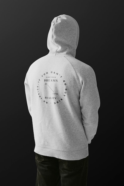 Free Photo men’s apparel hoodie rear view