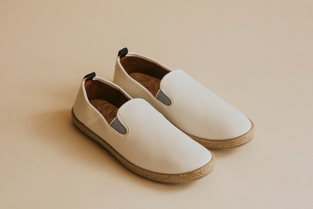 Men white espadrilles slip-on shoes