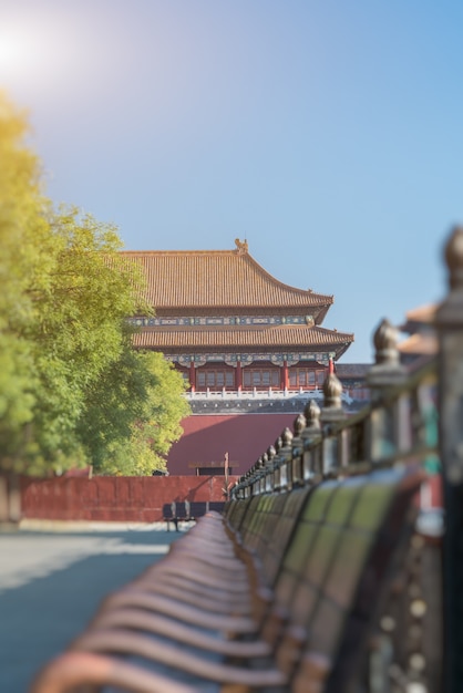 Free photo the meridian gate of the forbidden city