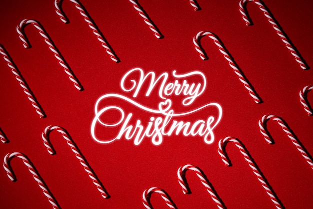 Free photo merry christmas banner with candy