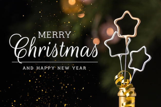 Free Photo merry christmas banner with decorations