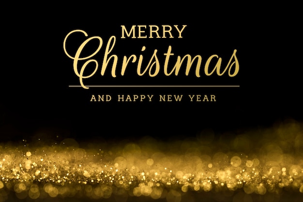 Free photo merry christmas banner with glitter