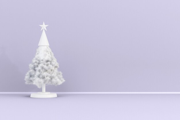 Merry Christmas composition with Pine tree branches Front view. New year frame mockup with copy space 3D Rendering