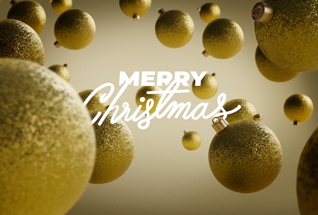 Free Photo merry christmas lettering on festive background