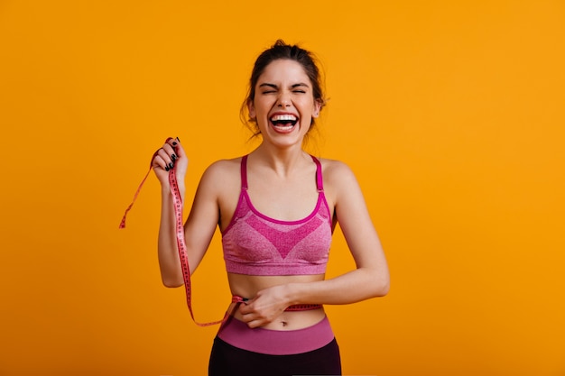 Merry woman enjoying diet