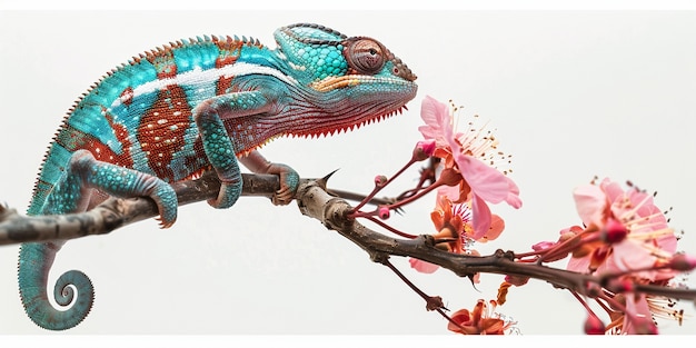 Free Photo mesmerising chameleon in the wild