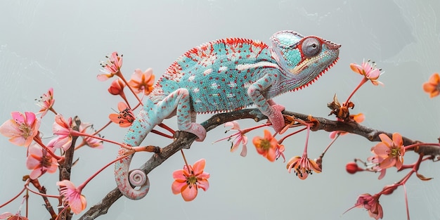 Free Photo mesmerising chameleon in the wild