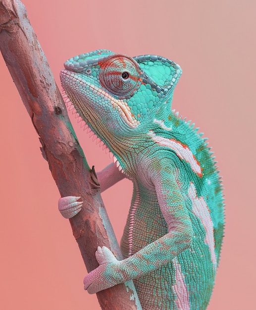 Free Photo mesmerising chameleon in the wild