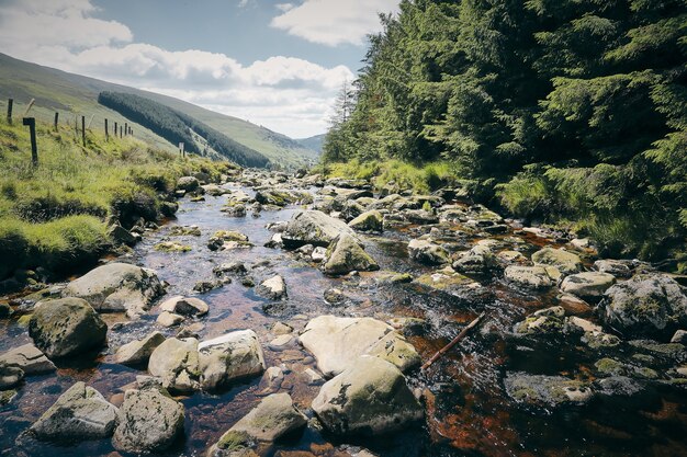 Mesmerizing scenery of a stream of Wicklow mountain