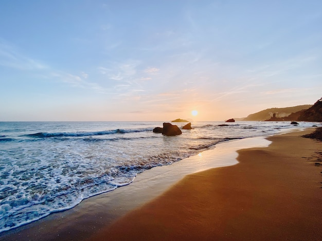 Free Photo mesmerizing shot of a seascape at a beautiful sunset