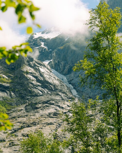 Free Photo mesmerizing vertical shot of mountains in norway