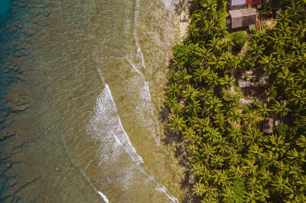 Mesmerizing view of the beach with white sand and turquoise clear water in Indonesia