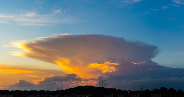 Free Photo mesmerizing view of a lenticular cloud in laziska gorne, poland